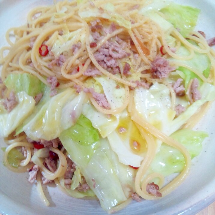 ☆パスタ祭り☆ひき肉とキャベツのピリ辛パスタ